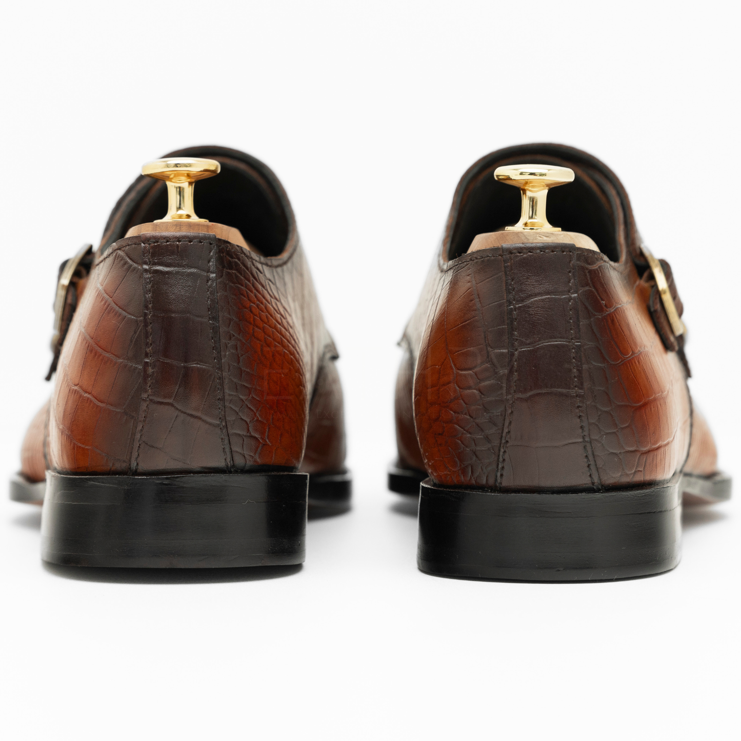 The Olander | Crocodile Embossed Calfskin Double Monk Buckle