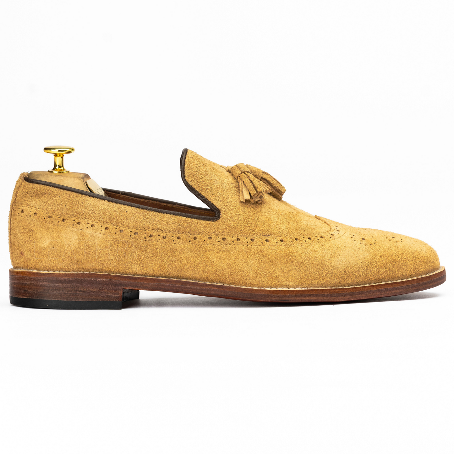 The Duncan | Beige Suede Tassel Loafers