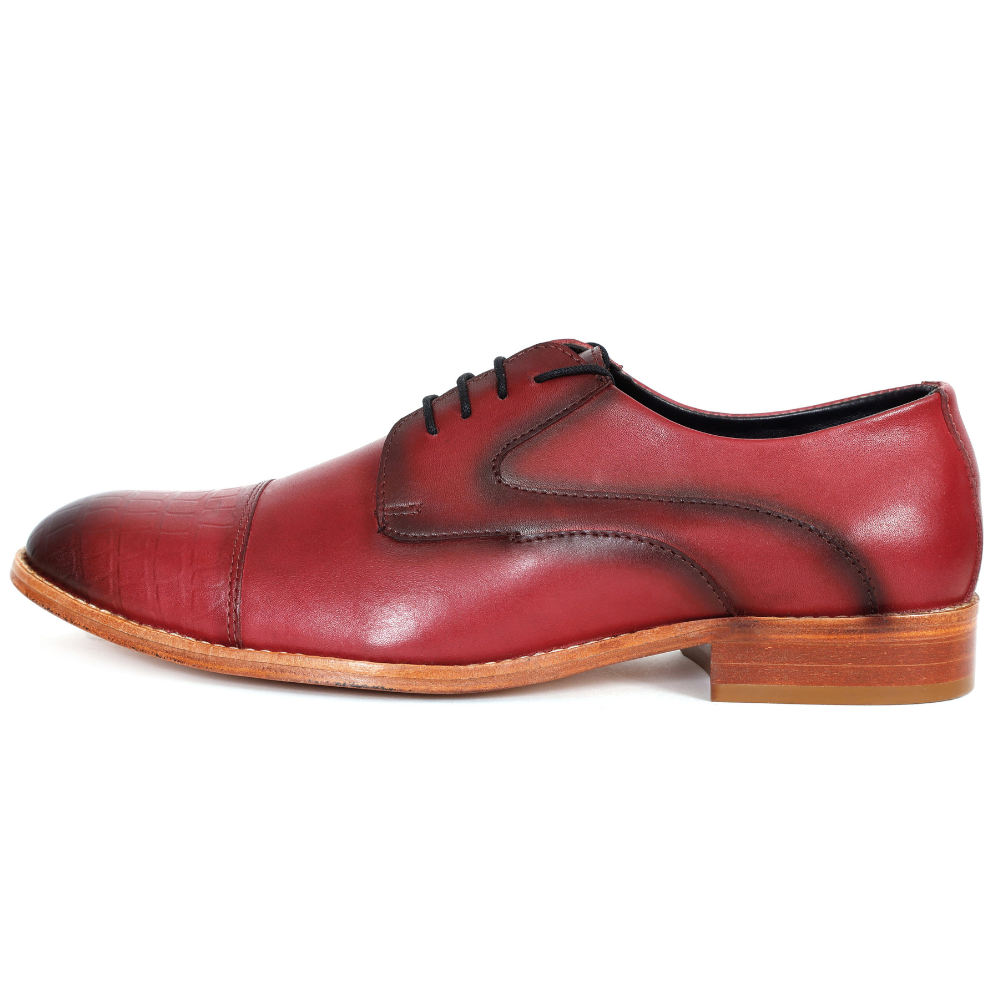 The Rellin | Red Men's Leather Oxford Shoes