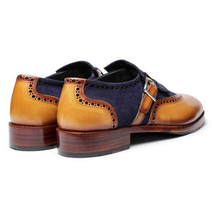 Wingtip Brogue Kiltie Monk Strap Navy Suede