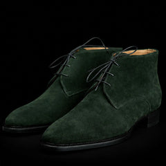 Men's Forest Green Suede Leather Chukka Boots