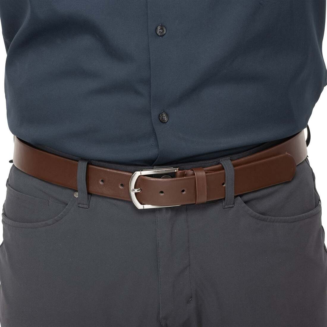 Classic Leather Dress Belt - Brown