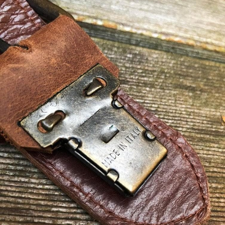 Front Pocket Leather Briefcase - Saddle Brown
