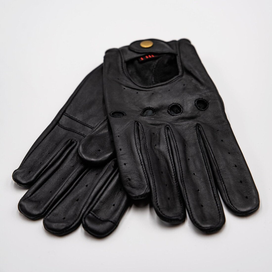 Leather Driving Gloves Men - Black