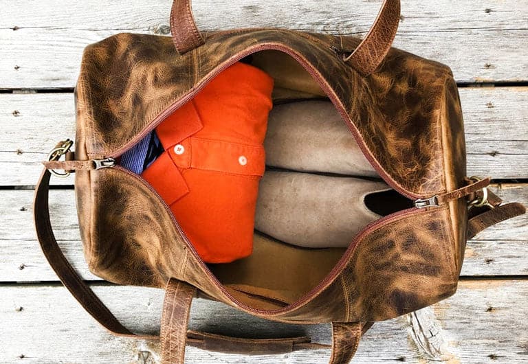 Leather Gym Bag 37L - Distressed Brown