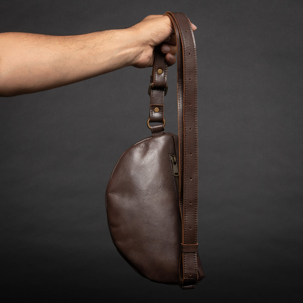 Nexus Leather Belt Bag - Antique Brown