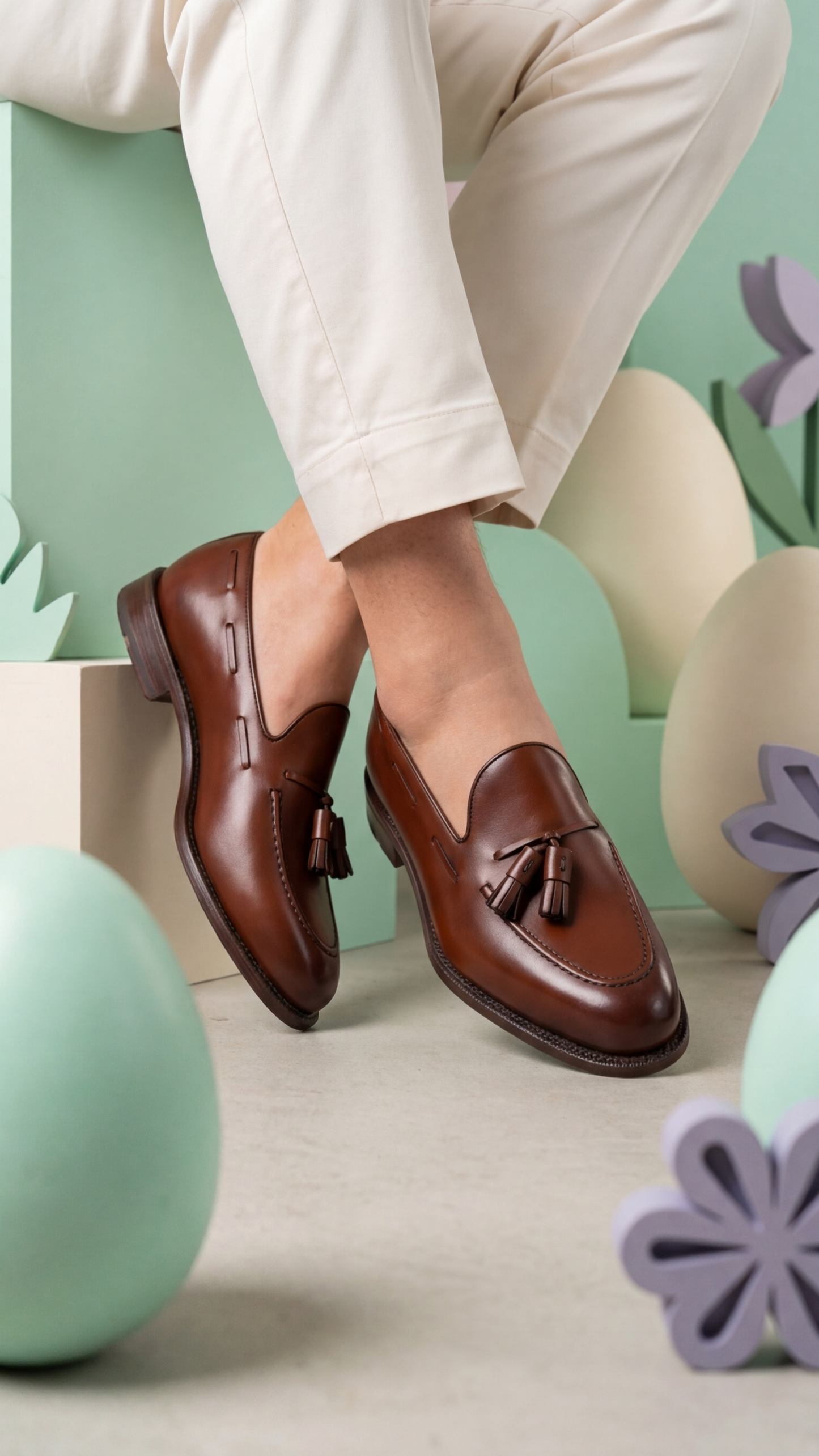Men's Dark Brown Leather Tassel Loafers