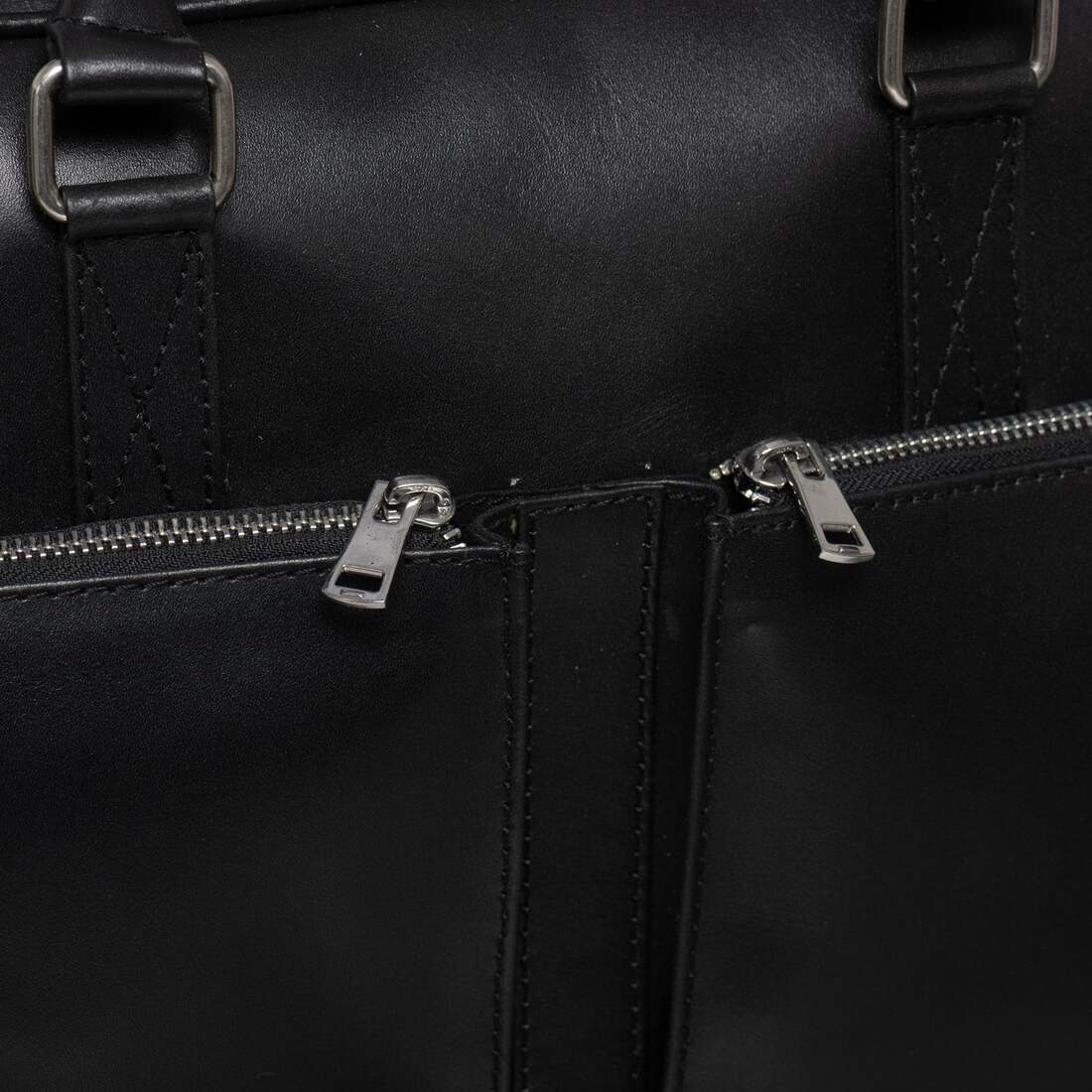 Slim Leather Briefcase 17" - Black