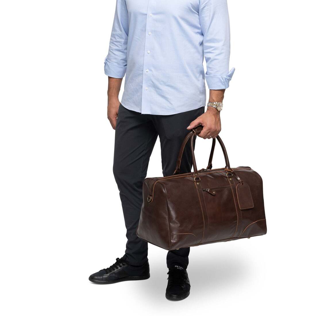 Tourist 50L Leather Duffle - Antique Brown