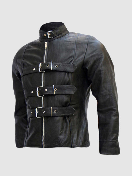 Black Leather Trench Jacket