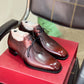 Burgundy black derby shoes