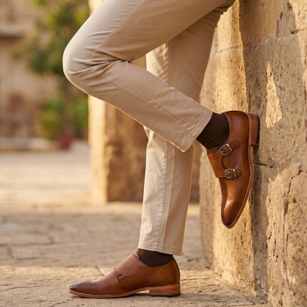 The Burla | Caramel Double Monk Buckle