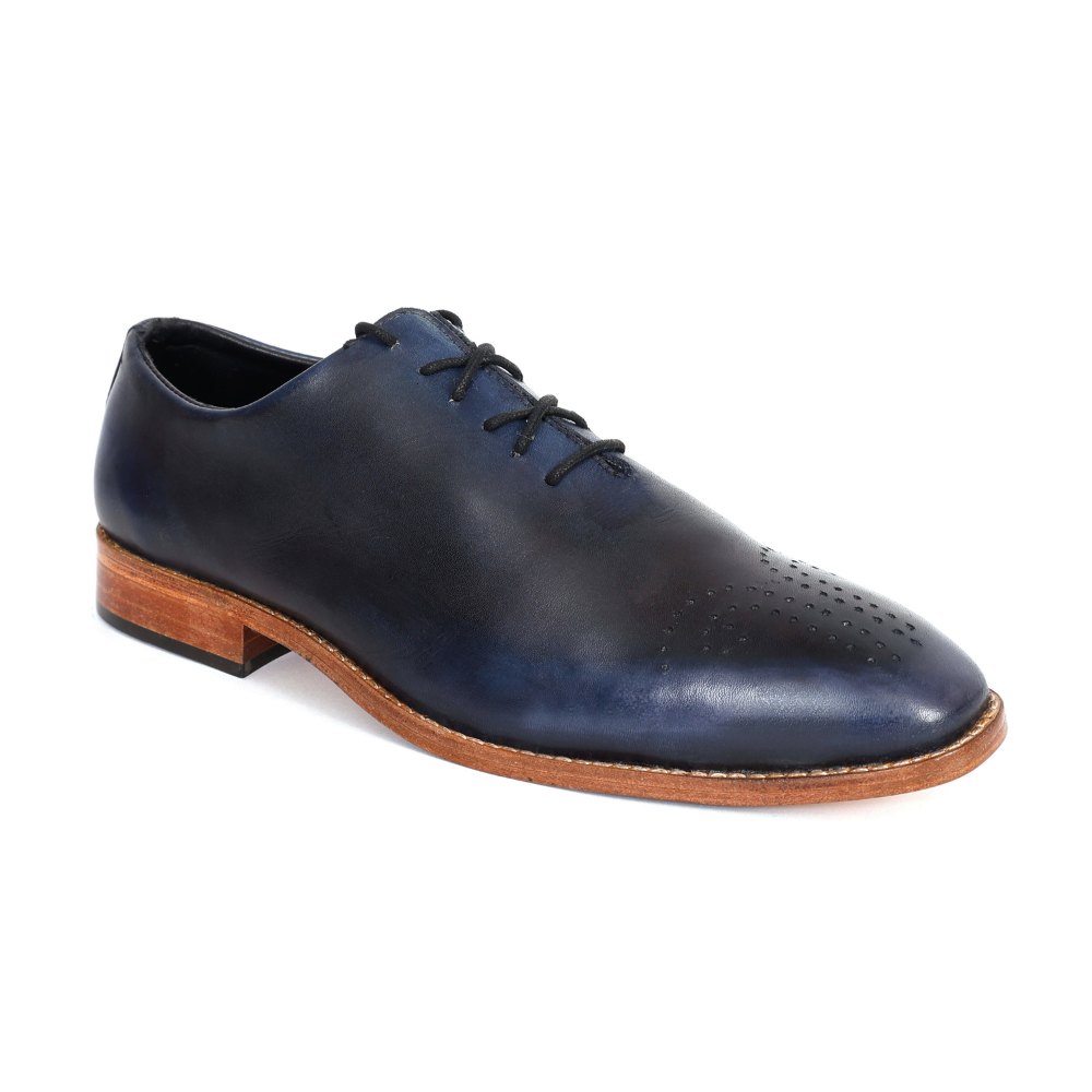 The Dion | Blue Whole Cut Oxfords