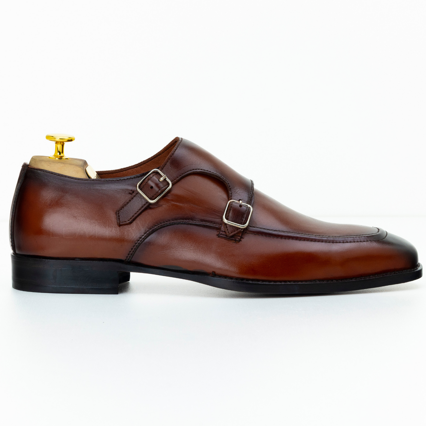 The Ansel | Brown Leather Double Monk Strap