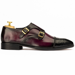 The Winsen | Ostrich Cap Toe Double Monk