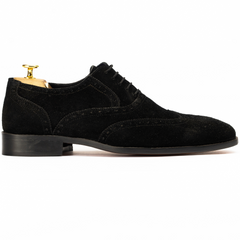 The Ford | Black Suede Brogue Oxford Shoes