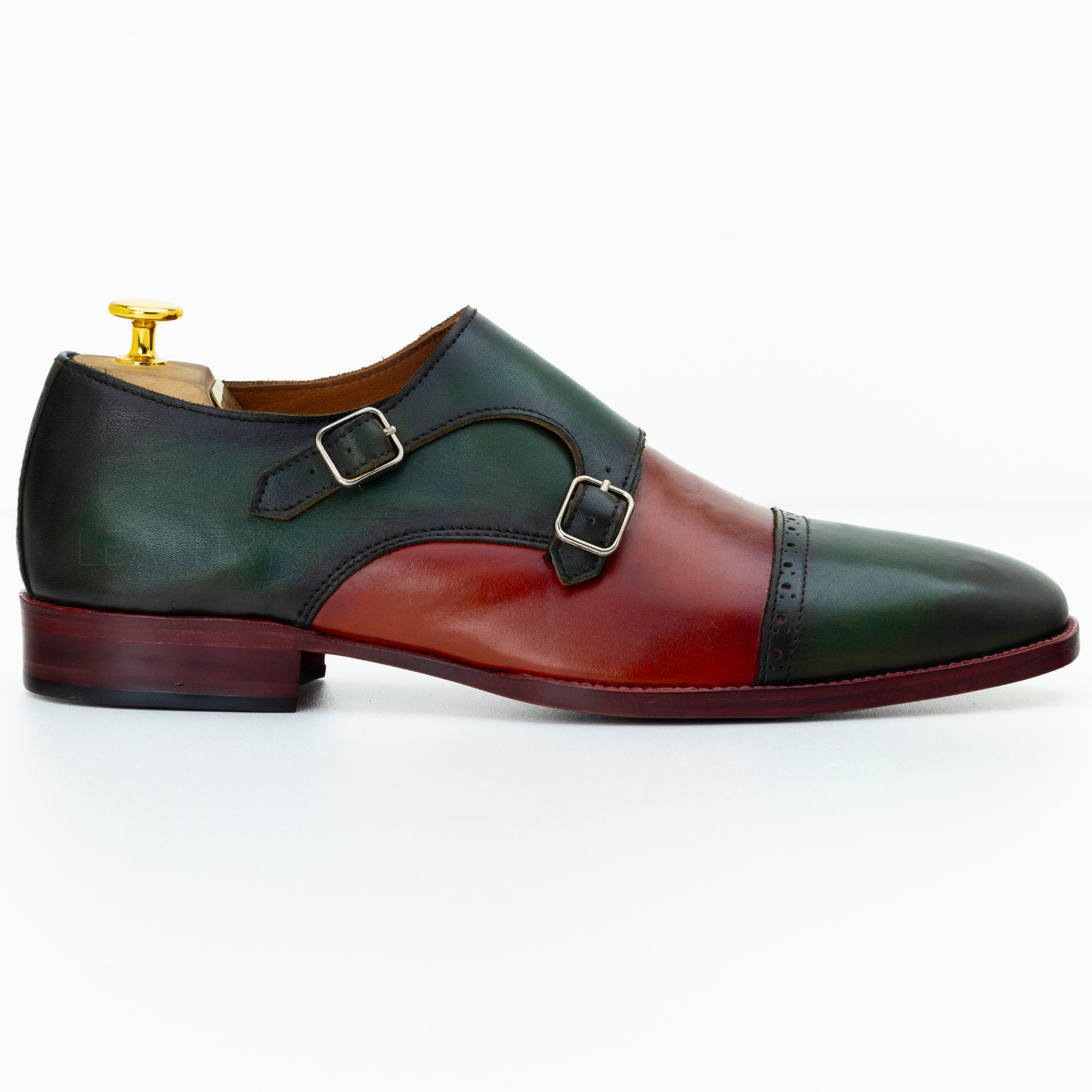 The Ulricson | Green & Tan Patina Double Monk