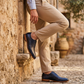 The Dion | Blue Whole Cut Oxfords