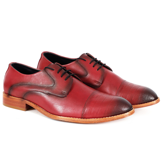 The Rellin | Red Men's Leather Oxford Shoes
