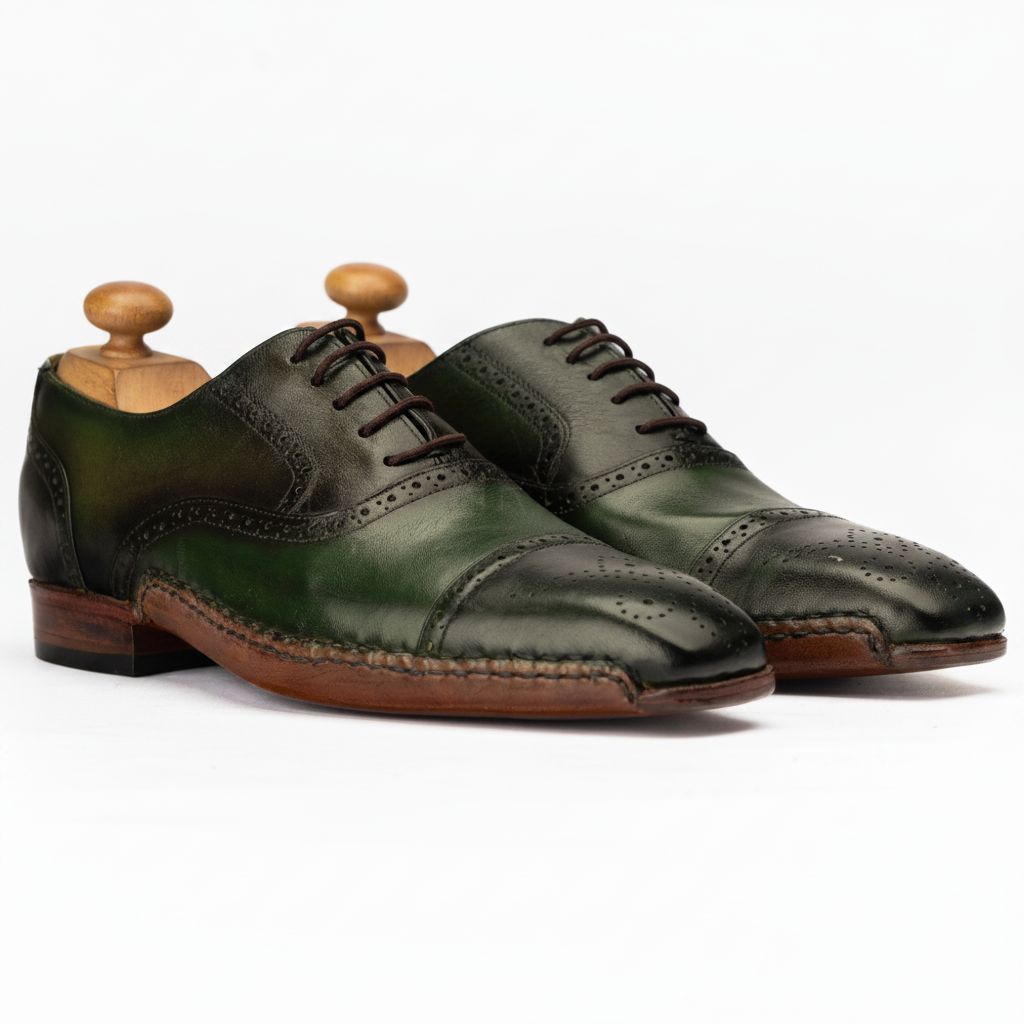 The Nesbit | Green Patina Oxford