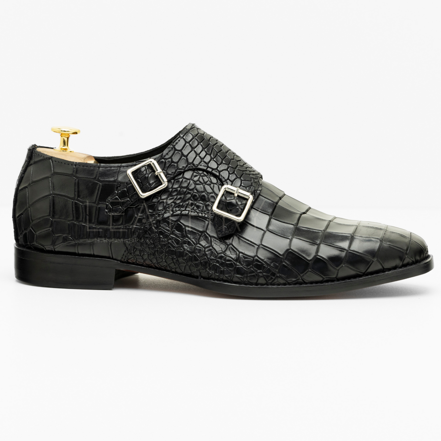 The Reed | Alligator Texture Monk Strap