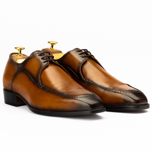 The Yardley | Tan Brown Patina Derby Shoes