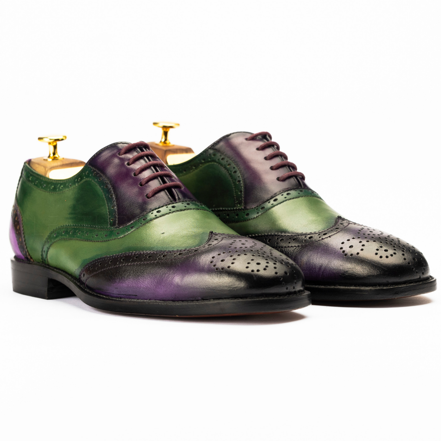 The Bowen | Purple & Green Blend Wingtip Oxfords