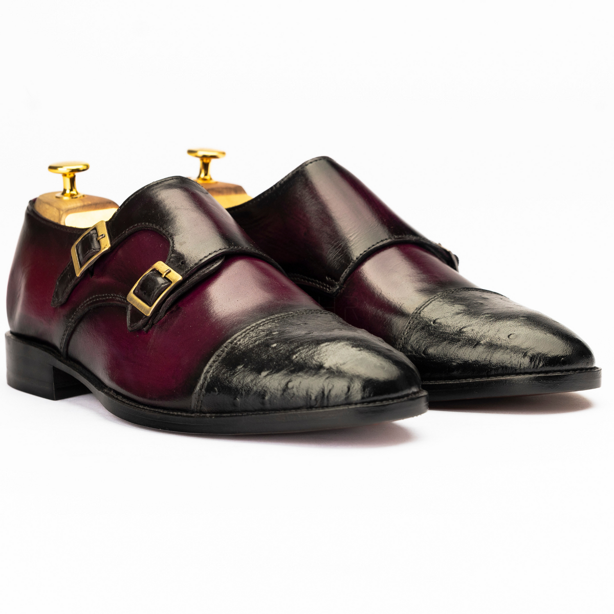 The Winsen | Ostrich Cap Toe Double Monk