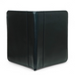 Zip Up Leather Padfolio - Black