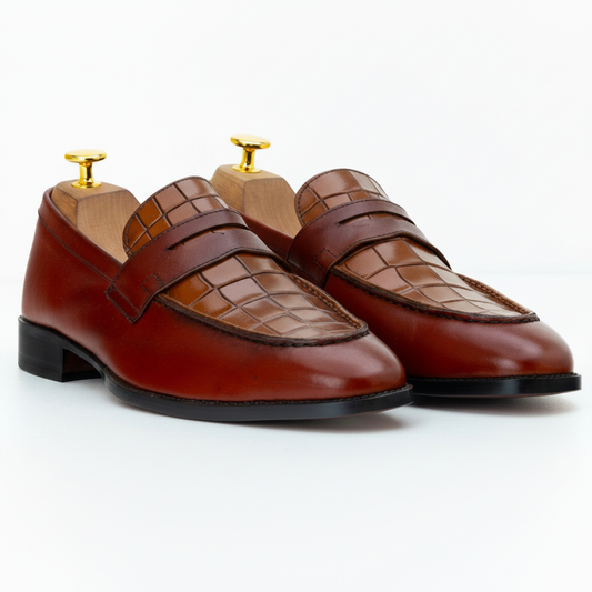 The Brook | Alligator Penny Loafers