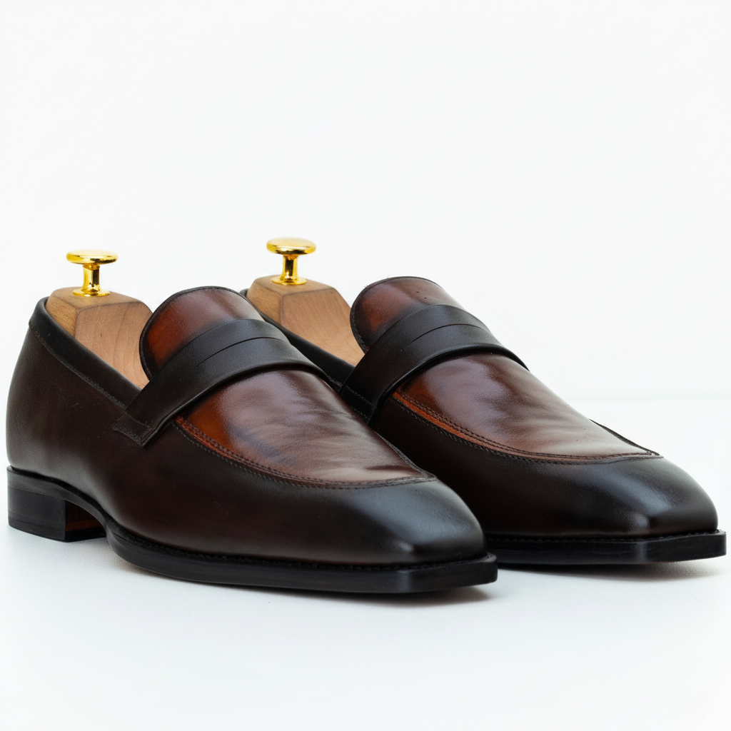 The Ellis | Two Tone Brown Loafers