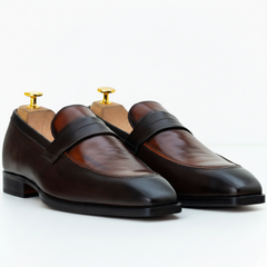 The Ellis | Two Tone Brown Loafers