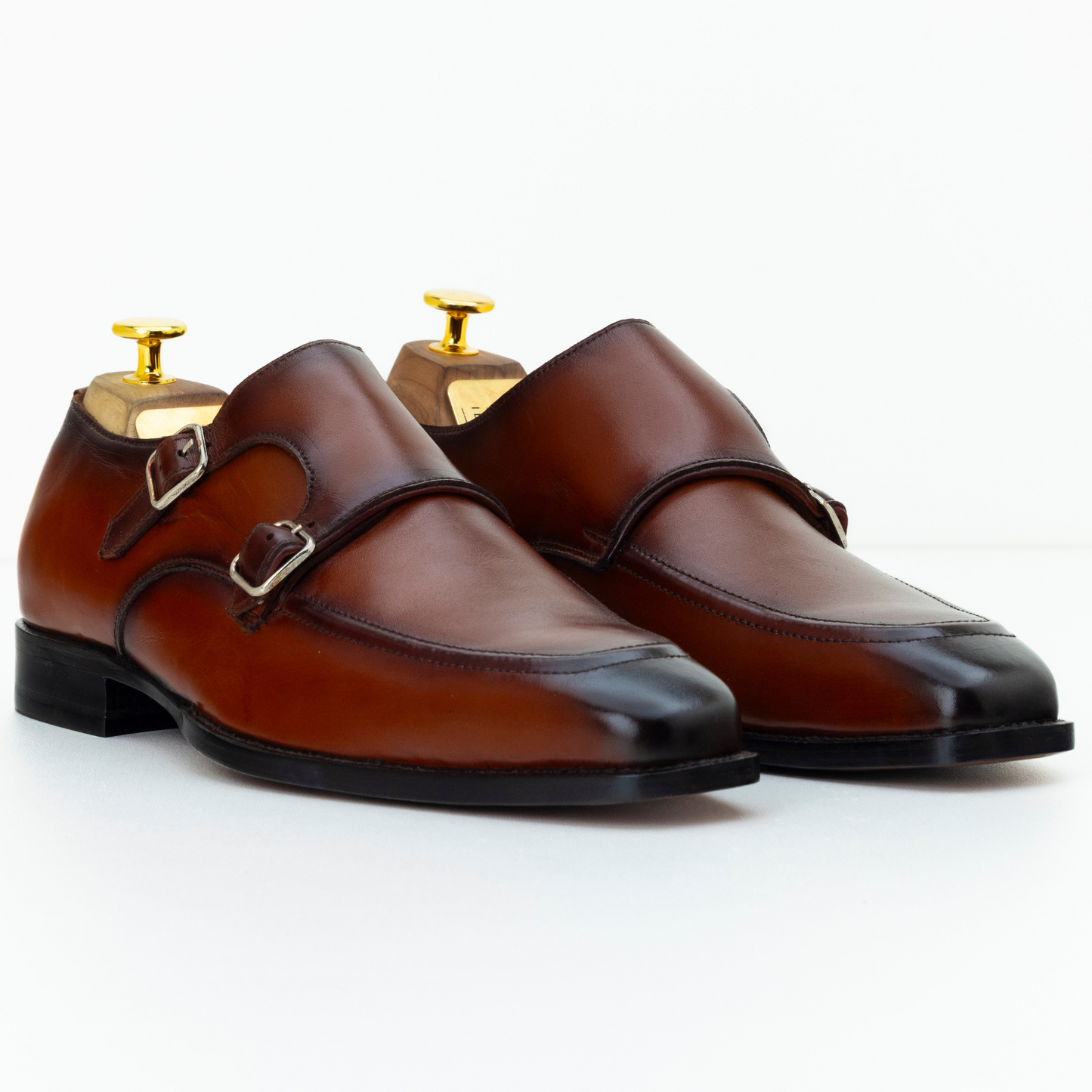 The Ansel | Brown Leather Double Monk Strap
