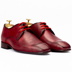 The Zayden | Burgundy Natural Leather Derby