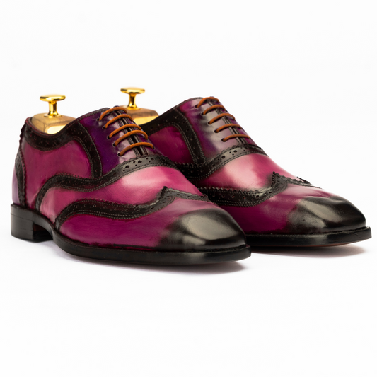 The Pascal | Wingtip Pink Patina Shoes