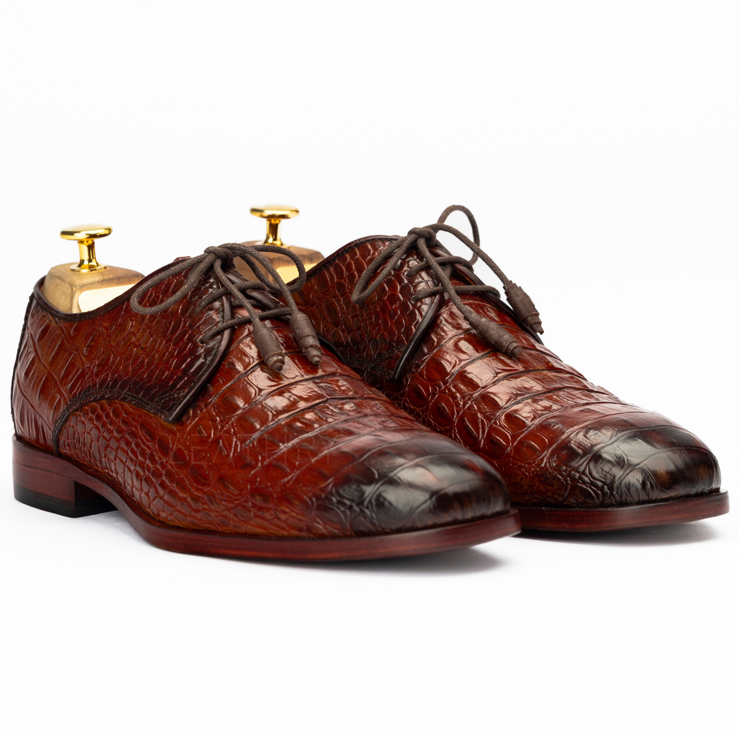 The Jalen | Crocodile Embossed Calfskin Derby