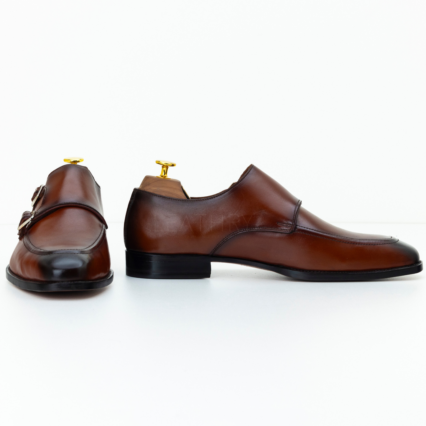 The Ansel | Brown Leather Double Monk Strap