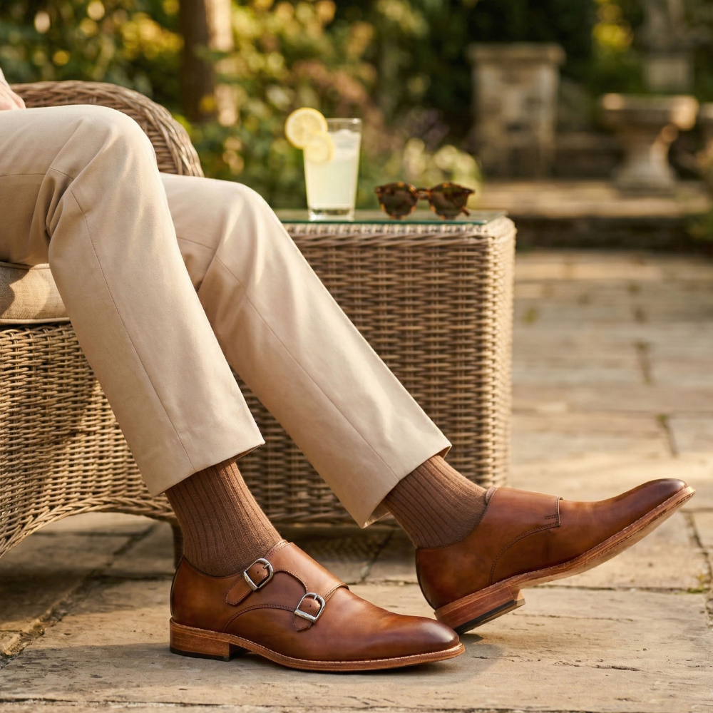 The Burla | Caramel Double Monk Buckle