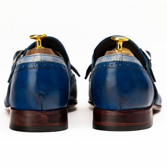 The Niles | Dual Tone Blue Brogue Monkstrap