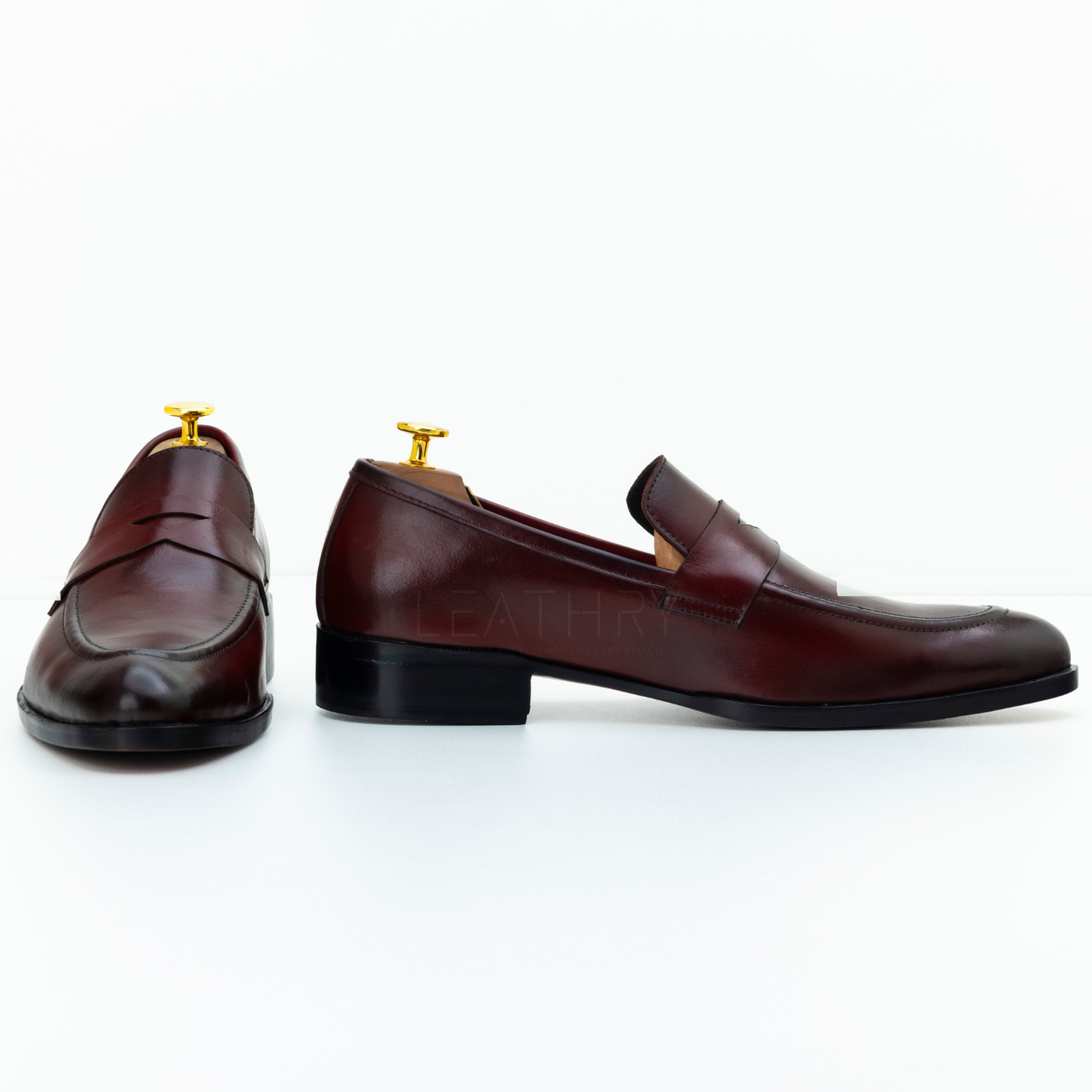 The Camden | Burgundy Leather Penny Loafers