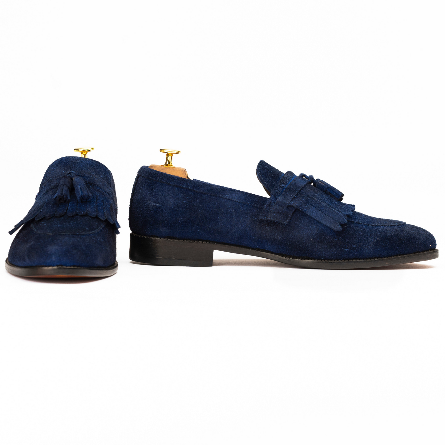 The Ashton | Suede Blue Fringed Tassel Loafers