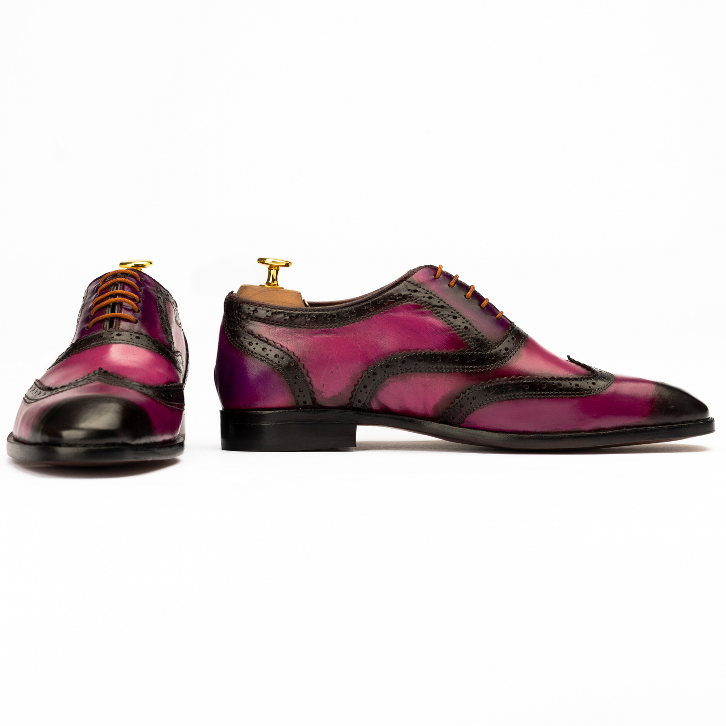The Pascal | Wingtip Pink Patina Shoes