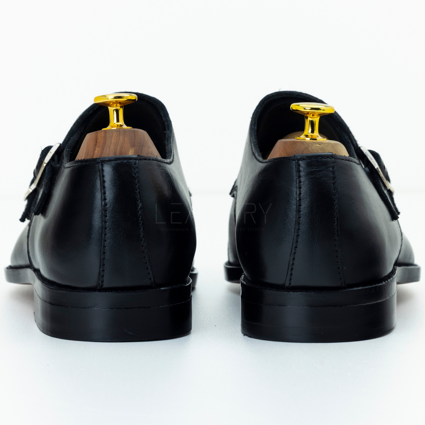 The Wystan | Black Calf Leather Double Monk