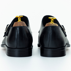 The Wystan | Black Calf Leather Double Monk