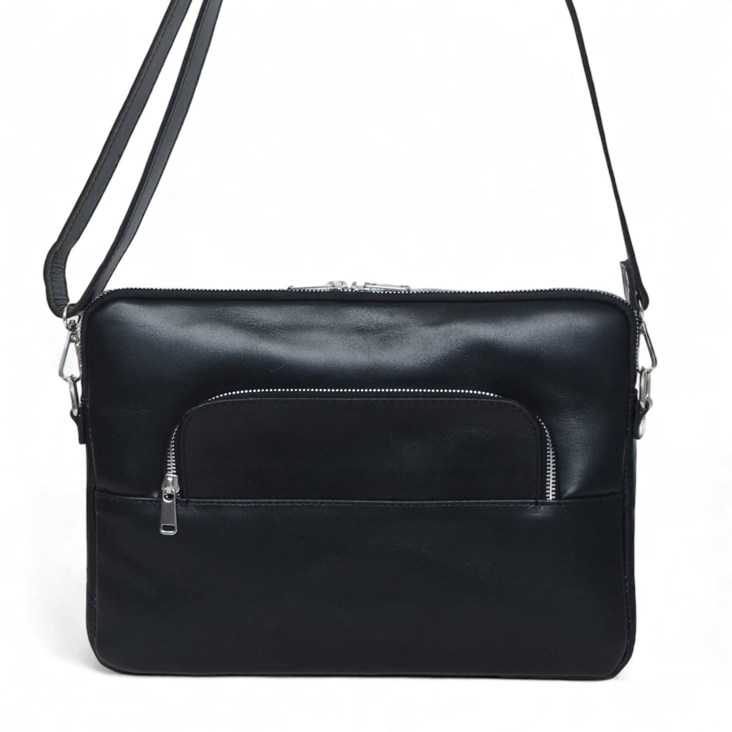 Tech Leather Laptop Sleeve - Black