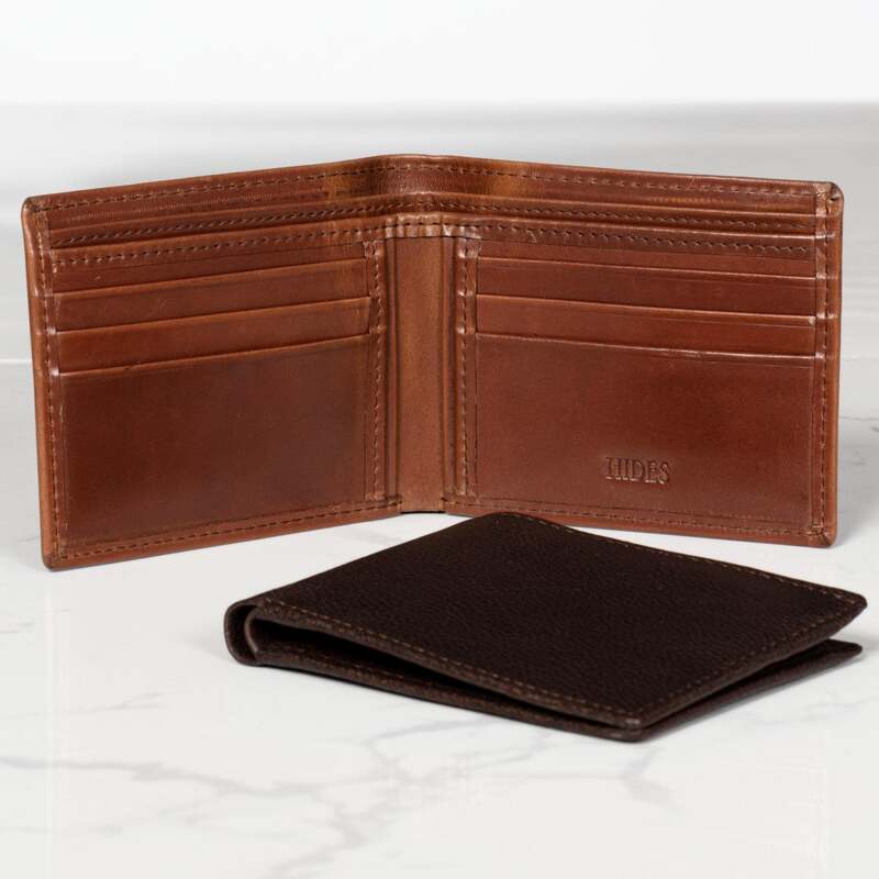 6 Cards Leather Wallet - Dark Brown