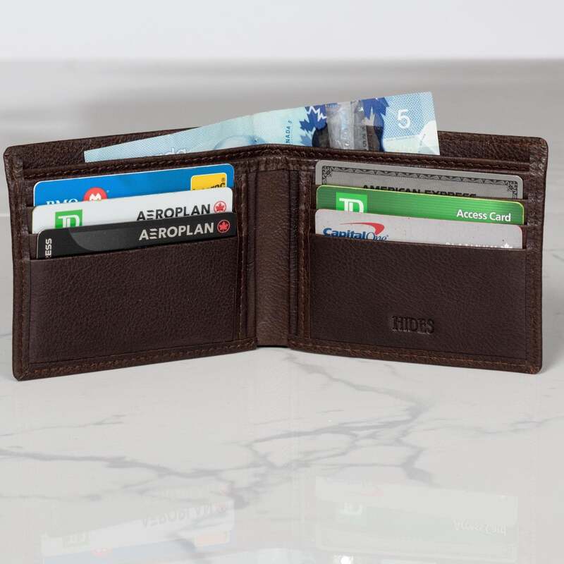 6 Cards Leather Wallet - Dark Brown
