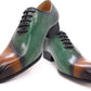 Men's Brown & Purple Leather Formal Oxford Shoes