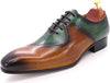 Men's Brown & Purple Leather Formal Oxford Shoes