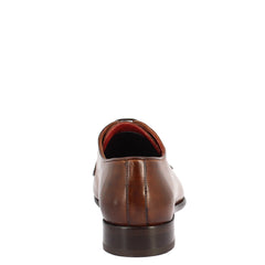 Men's handmade lace-up shoes in brandy leather